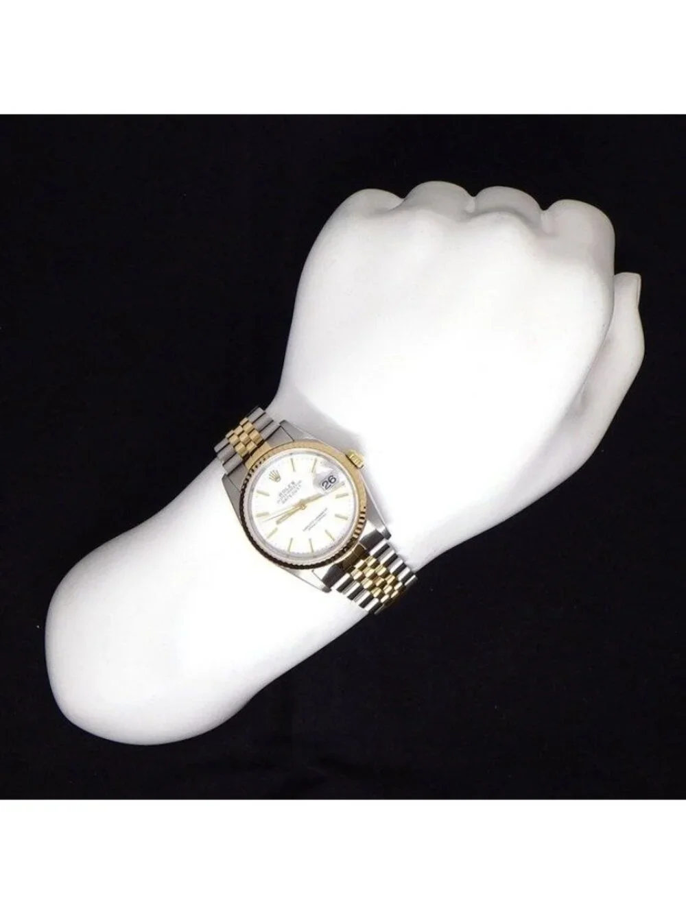 Rolex Watch Datejust L Number 1989 White Dial Full Ted Bezel Jubilee Bracelet